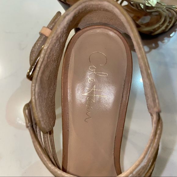 Cole Haan gold strappy heels with Nike air technology for ultimate comfort - Picture 9 of 11